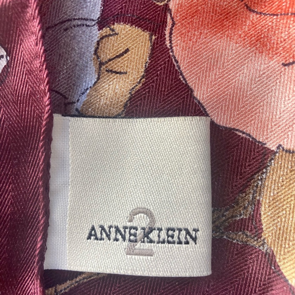 ANNE KLEIN, vintage long silk scarf - Picture 5 of 10